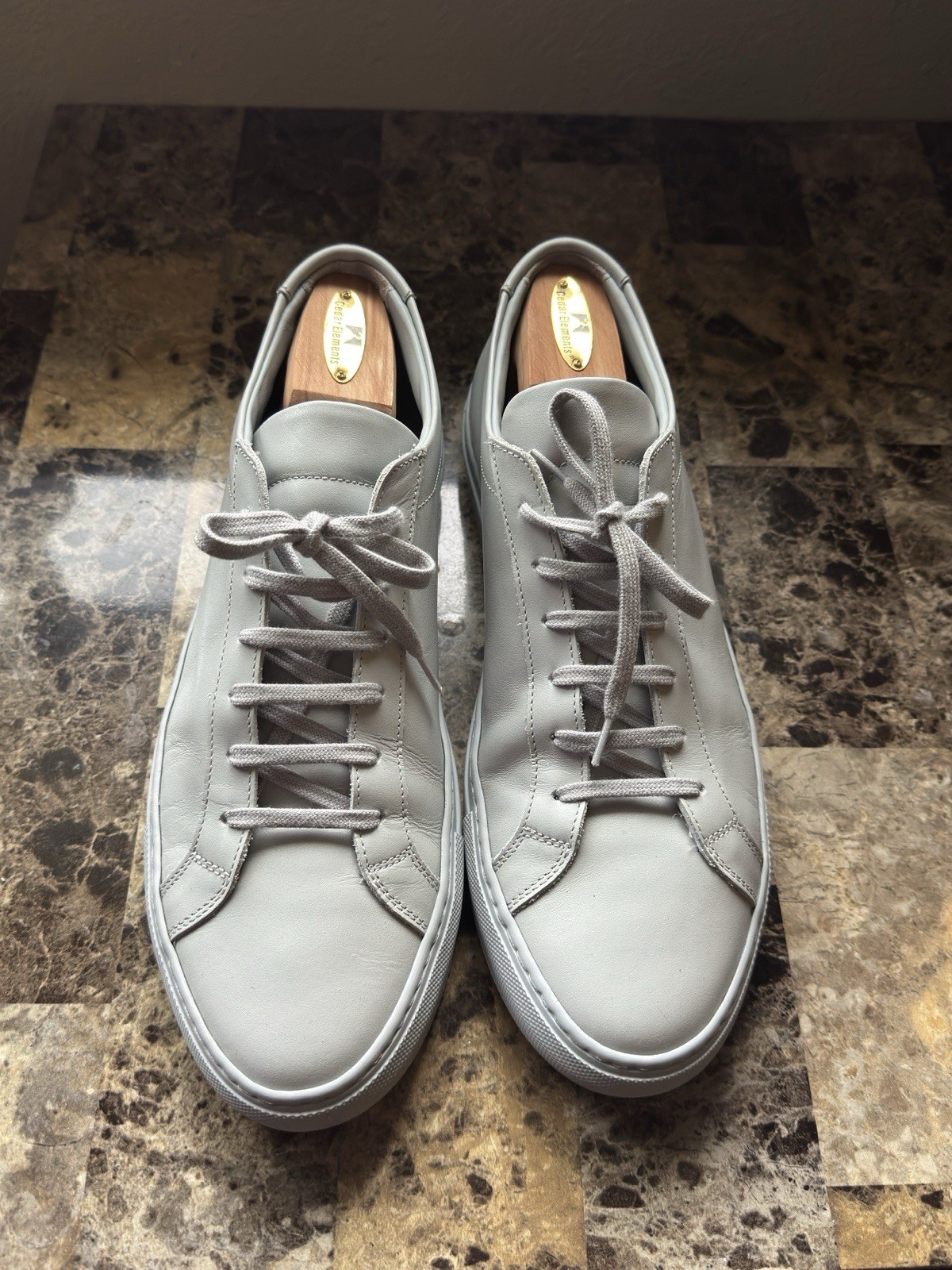 COMMON PROJECTS Achilles Gray Leather Sneakers Me… - image 1
