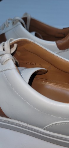 Magnanni Low-Top Leather Men's Sneakers White/Brown Size 10M - Picture 5 of 5