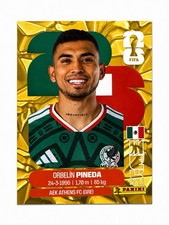 ORBELIN PINEDA GOLD CRUMPLE FOIL STICKER ( MEX 11 ) PANINI FIFA WORLD CUP 2026
