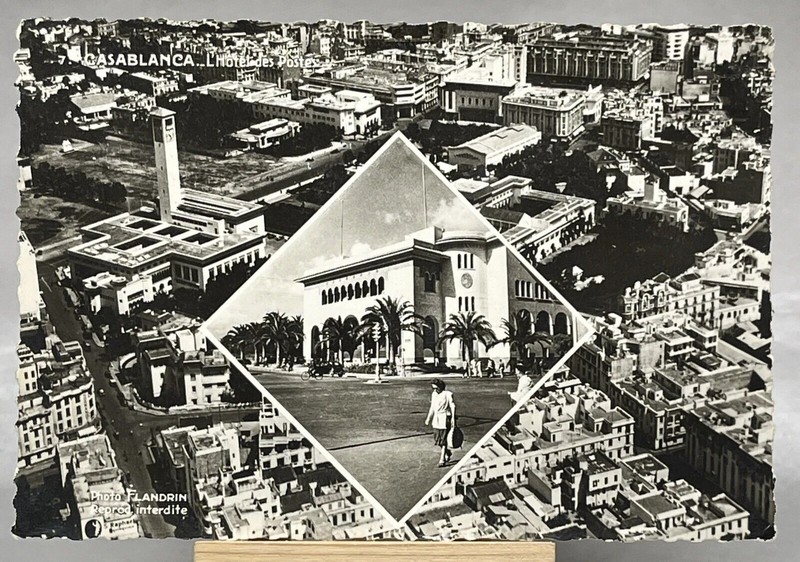 Casablanca Postcard L' Hotel Des Pates Multi View Post Mark 1951