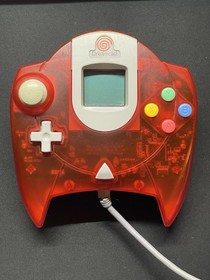 Sega Dreamcast Clear Red Controller + Matching Memory Card HKT-7700