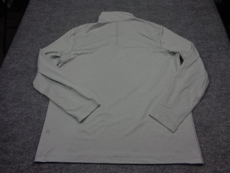 Suéter Pullover Lululemon 1/4 Cremallera Para Hombres XL Gris Plateado Rendimiento Correr Foto 4 de 4