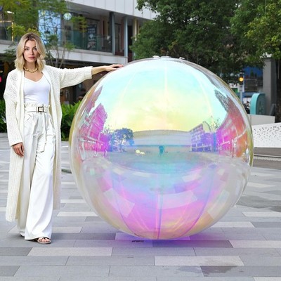 Yescom 59'' Big Shinny Inflatable Mirror Ball Reusable Wedding Event Iridescent