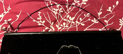 Hanging Banner Standing Man Tri Chem Silver On Black Velvet Felt 14”x 30” - Picture 2 of 4