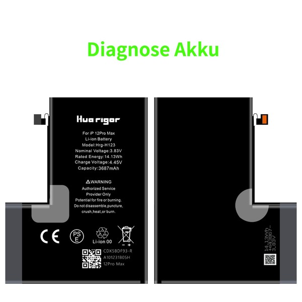 Diagnose Akku FüR Iphone 12 Pro Max Ohne Fehlermeldung Ohne LöTen 100% KapazitäT-image