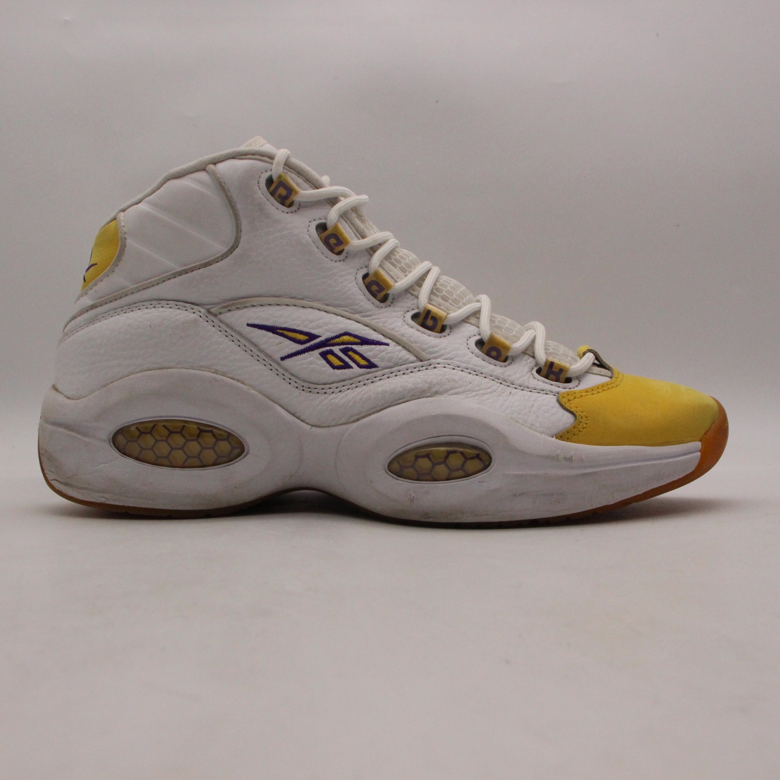SAOLA Scarpe da basket Reebok Question Mid da uomo taglia 11 bianco giallo sneakers