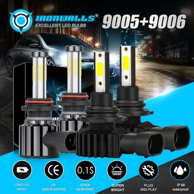 9005 HB3 & 9006 HB4 LED Headlight Kit Light Bulbs High Low Beam 20000LM Lamp AU - image 1 of 4