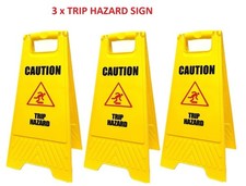 A Frame Warning Sign - ''TRIP HAZARD'' - Written On Both Sides - PACK OF 3
