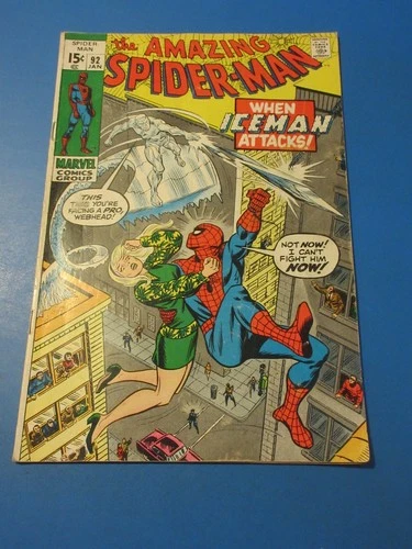 Amazing Spider-man #92 Bronze age Iceman Key VG