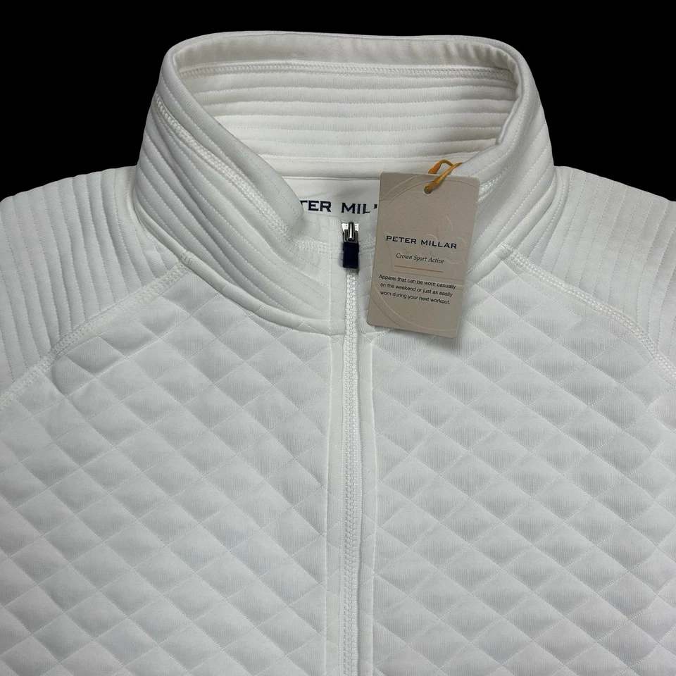 Peter Millar Crown Sport Performance Quilted Full Zip Vest White Medium $230 NWT - Image 3 of 4