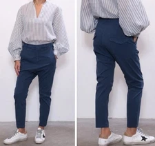 Nili Lotan Paris Pants Women’s Size 12 Blue Drop Crotch Made In USA 111/88 80NL