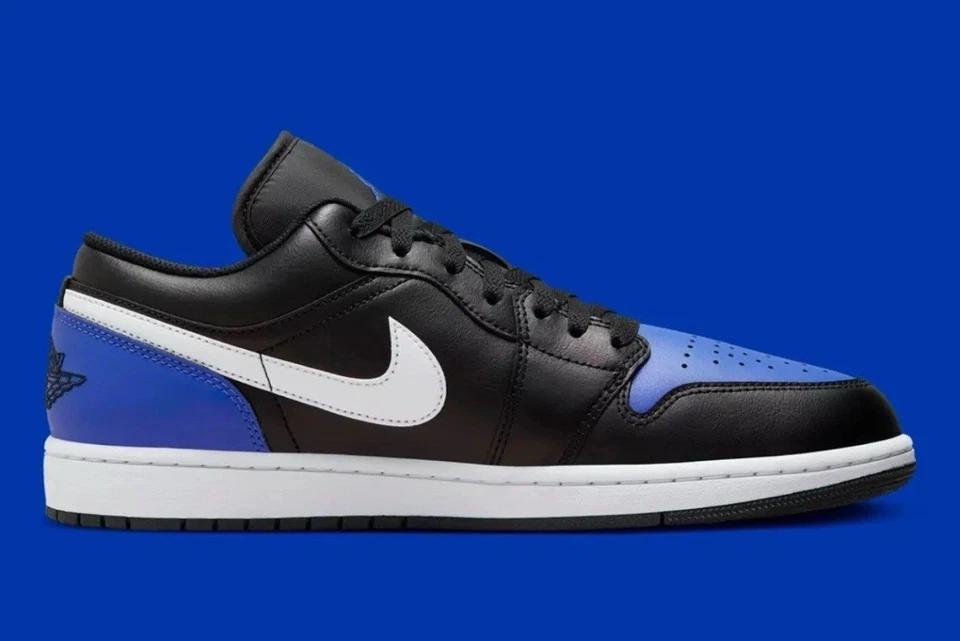 Nike Air Jordan 1 Low Game Royal Negro Blanco 553558-042 Zapatos para Hombre NUEVAS Tenis Foto 3 de 4