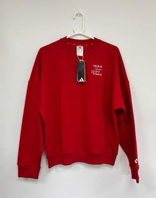 Adidas Performance Three Stripes Studios Damen-Sweatshirt in Rot Größe UK Small
