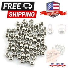 50-Pack 304 Stainless Steel Smooth Round Spacer Beads 3mm Hole,Seamless Loose...