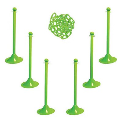 Barrier Post Kit, Safety Green, 41 In Post Height, Gloss, 71014-6