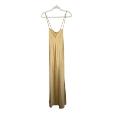 NWT VTG Victoria  s Secret Collection Sz L Satin Night Gown Butter Yellow