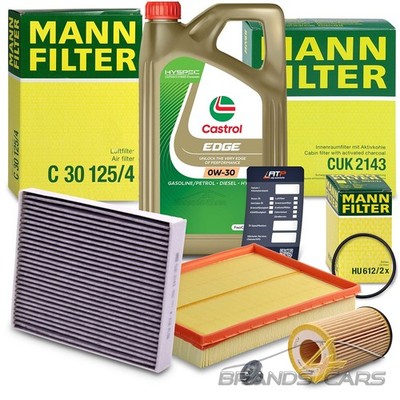 MANN-FILTER INSPEKTIONSPAKET+5L CASTROL EDGE 0W-30 FÜR OPEL MERIVA 1.6 TURBO