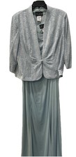 Alex evenings Wedding Occasions 2PC Jacket dress evening Seafoam Green MOB Sz 16