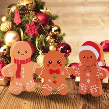 Gingerbread Man Christmas Decorations Indoor, Tiered Tray Decor Set of 3, Woo...