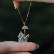New Alloy Zircon Unicorn Pendant Necklace Womens Rainbow Fashion Accessory Style