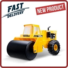 Tonka Steel Classics - Steam Roller - Made with Steel, Yellow Toy Truck, Boys an