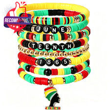 8 Pcs Juneteenth Clay Bead Bracelet Bracelet
