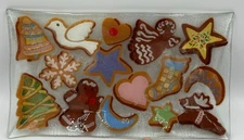 Peggy Karr Fused Art Glass Plate Christmas Cookie Gingerbread Handcrafted USA