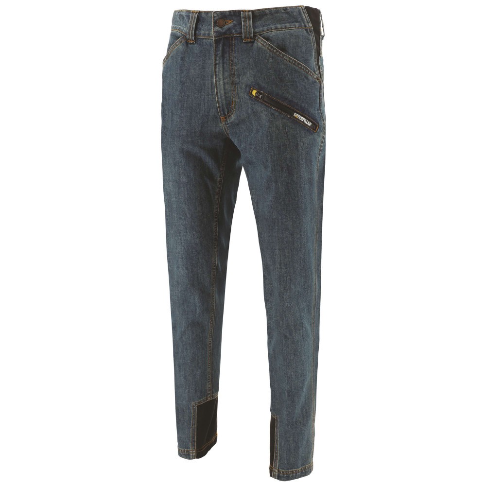 Jeans de travail slim Caterpillar pour artisans en denim stretch bleu