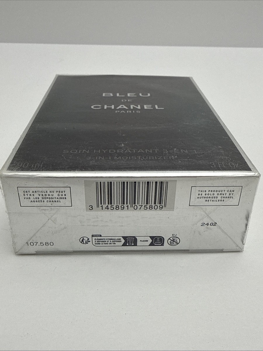BLEU de CHANEL 3-IN-1 MOISTURIZER for Men 3.0oz / 90ml IN BOX for