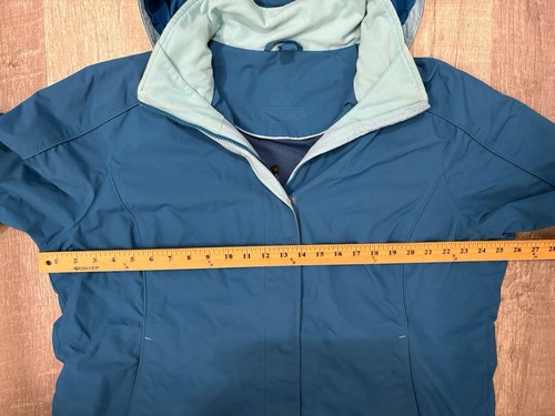 LL Bean Womens Rain Coat Jacket XL Blue Hood Packable Lightweight Windbreaker - Bild 6 von 8