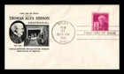 DR JIM STAMPS US COVER THOMAS EDISON CENTENNIAL FDC SCOTT 945 HAND CANCEL