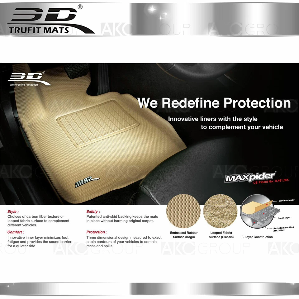 Alfombrilla delantera para todo tipo de clima Fit 04-10 525i 528i 530i 535i 545i 550i Kagu negra Foto 4 de 4