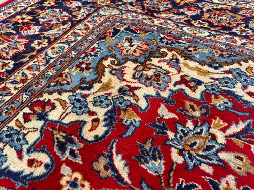 9x12 VINTAGE ORIENTAL RUG colorful red blue handmade hand-knotted fine 8x11 8x12 - Picture 11 of 21