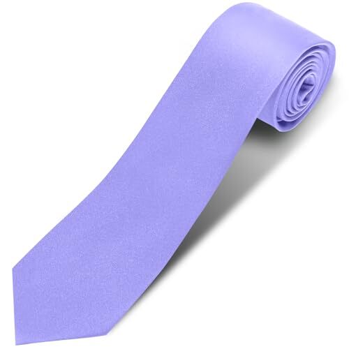 Trimming Shop Men's Satin Necktie – Solid Plain Tie – 2” Width, 17 Colors – For Wedding & Party