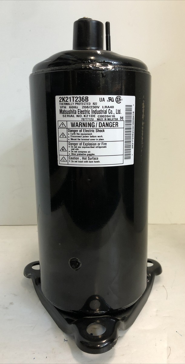 Matsushita 1ph 60hz 208/230v Compressor - 2K21T236B | eBay Matsushita 1ph 60hz 208/230v Compressor - 2K21T236B | eBay