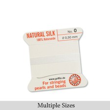 White Griffin Natural Silk Cord Thread with Needle