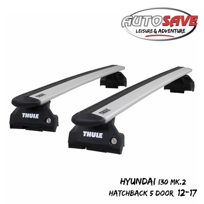 Thule WingBar Evo Silver Roof Bars for Hyundai i30 Hatchback 5 Door Mk.2 12-17