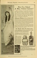 MARY PICKFORD Calendar Ad - 1916 - 5 x 7 inch Print