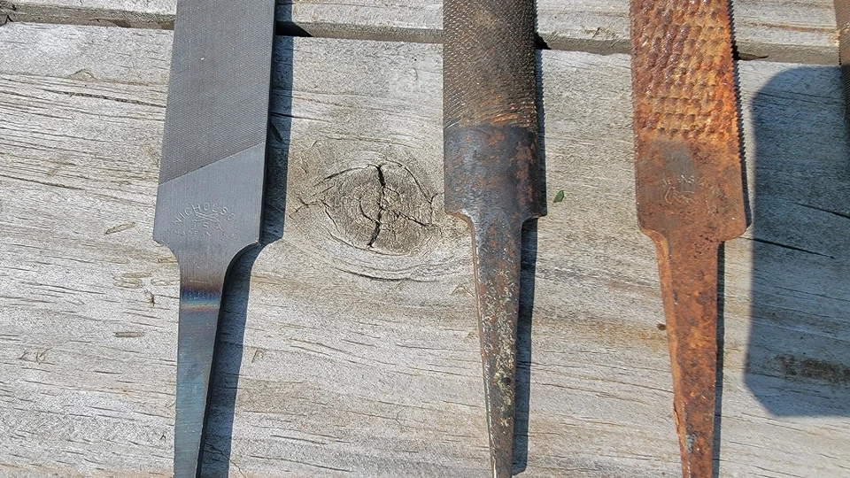 Lote de limas de metal vintage Nicholson Heller Bros Johnson Stokes raspador cuchillo fabricación 11 Foto 2 de 4