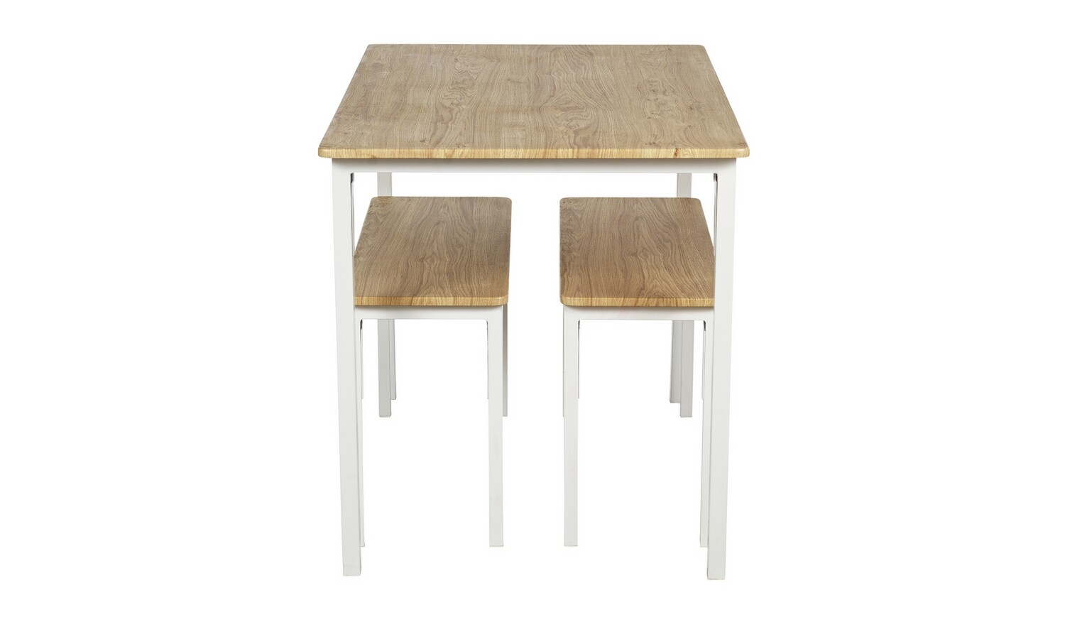 Bolitzo Table & Bench Set Oak & White eBay