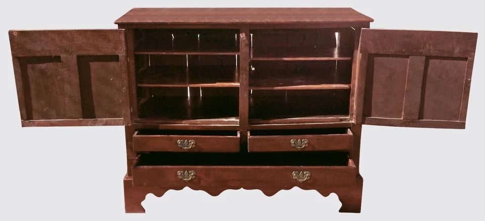 ANTIGUO APARADOR CONSOLA SERVIDOR DE PRINCIPIOS DEL SIGLO XVIII WILLIAM & MARY EN ROBLE Y TEJO Foto 2 de 4