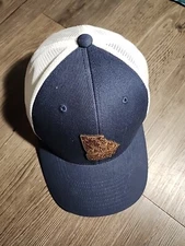 Armed Georgia  Leather Patched Hat Blue And White Color Traker Cap