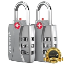2x TSA Approved 3 Digit Alert Indicator Travel Luggage Bag Lock Padlock Reset