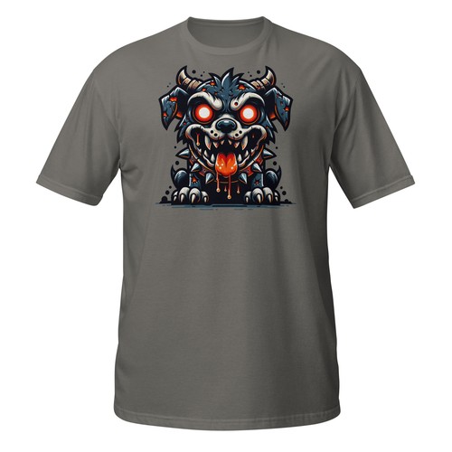 Hellhound Demon Pup T-Shirt | Fiery Eyes & Fangs | Dark Horror Dog Tee - Picture 16 of 33