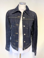 New Firetrap Blackseal Dark Blue Collared Long Sleeve Denim Jacket Size L