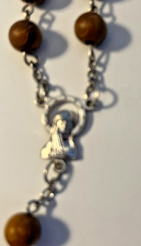Handmade 8mm Brown Wood 21 in Jerusalem Rosary + - Picture 4 of 5