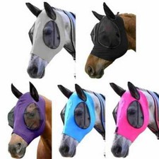 Horse Fly Flying Mask Ears Full Face Mesh Protection Anti-UV Mosquito Insect