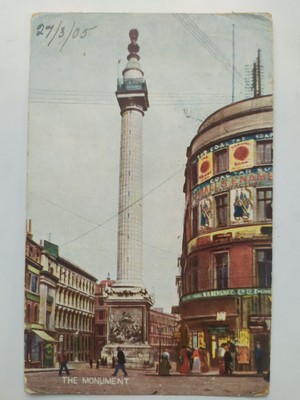 The Monument London Vintage Ansichtskarte Poststempel 1905