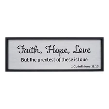 JennyGems Faith Hope Love, Christian Faith Wall Decor, Wedding Gifts (Black)