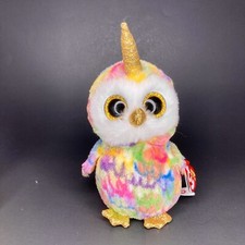 Ty Silk Beanie Babies Boos ENCHANTED Unicorn Owl 2019 Plush Toy With Tag Glitter